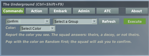 Confirm command with a single color dropdown.
